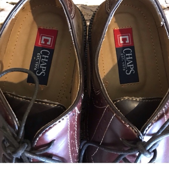Men's Chaps Brown Leather Oxford Dress Shoes sz 8.5 NWT - Picture 4 of 6